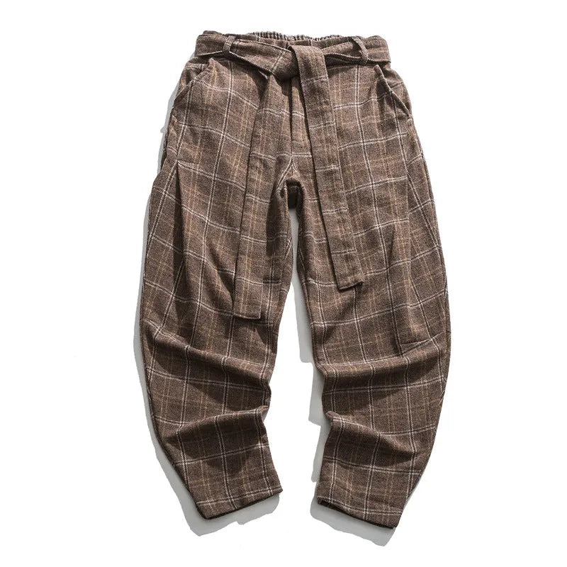 Cotton blended harem breeches in grey with small straight leg opening, non-iron finish, casual men's trousers