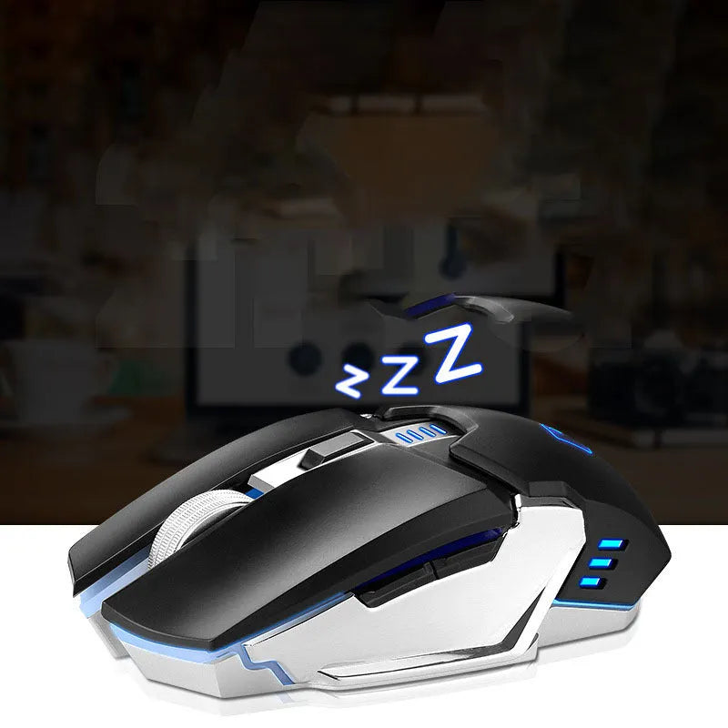 Xinmeng 670 wireless charging keyboard and mouse set with luminous backlight in black and orange colour