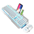 Xinmeng 670 wireless charging keyboard and mouse set with luminous backlight in black and orange colour
