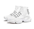 Men's black and white casual sports shoes with mesh lining available in sizes 39 to 47