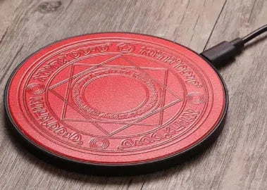 10W fast wireless charger 99mm diameter 6mm thin black circular charging base