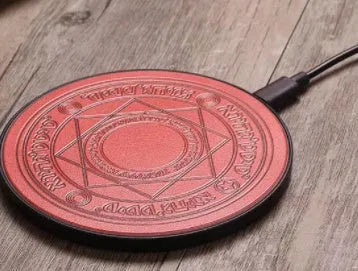 10W fast wireless charger 99mm diameter 6mm thin black circular charging base