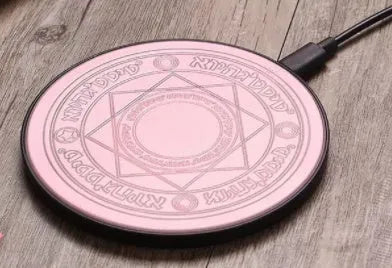 10W fast wireless charger 99mm diameter 6mm thin black circular charging base