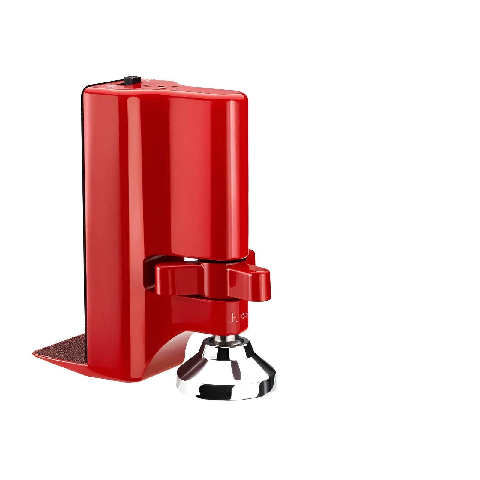 Red door stopper alarm by Jiadu, wolf guard style, with 80dB volume, on a door seam