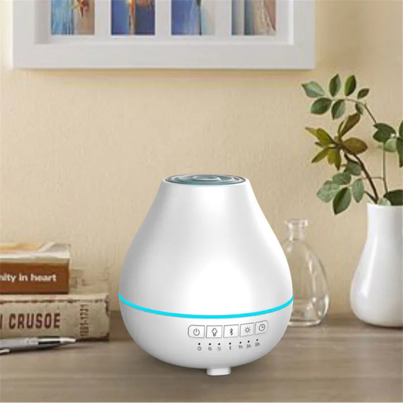 White round Bluetooth humidifier aromatherapy diffuser with night light function