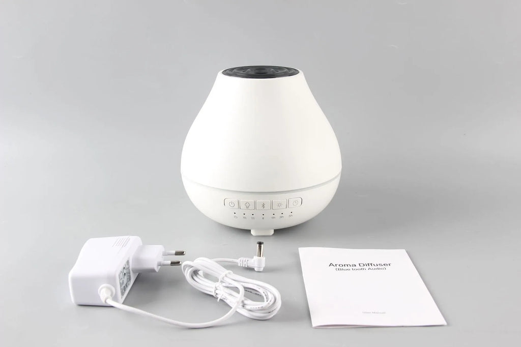 White round Bluetooth humidifier aromatherapy diffuser with night light function