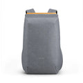Jinshengsi medium USB charging backpack in dark gray with contrast colour details and zipper closure