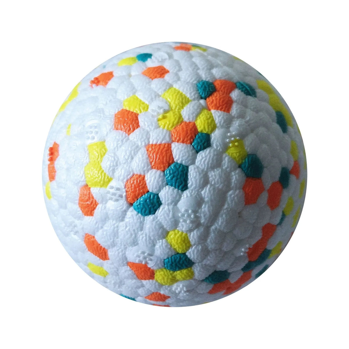 Orange-red E-TPU dog molar ball with non-slip bump surface, 3 inches, interactive training pet toy