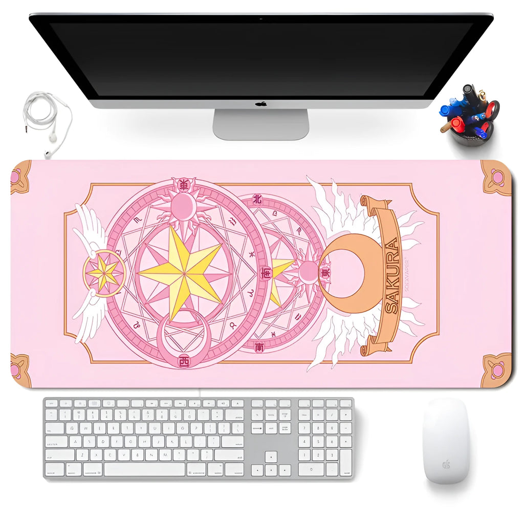 Sailor Moon non-slip desk mat made of natural rubber and fine cloth surface with heat transfer print