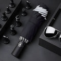 Automatic reverse umbrella with black canopy and plastic non-slip handle