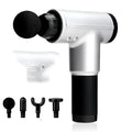 Electric massage gun in black with 6-speed adjustment and 4 massage heads, 22x17.5x6.8cm