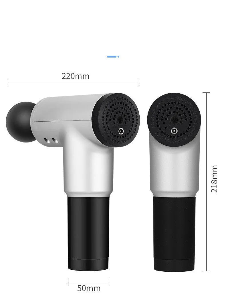 Electric massage gun in black with 6-speed adjustment and 4 massage heads, 22x17.5x6.8cm