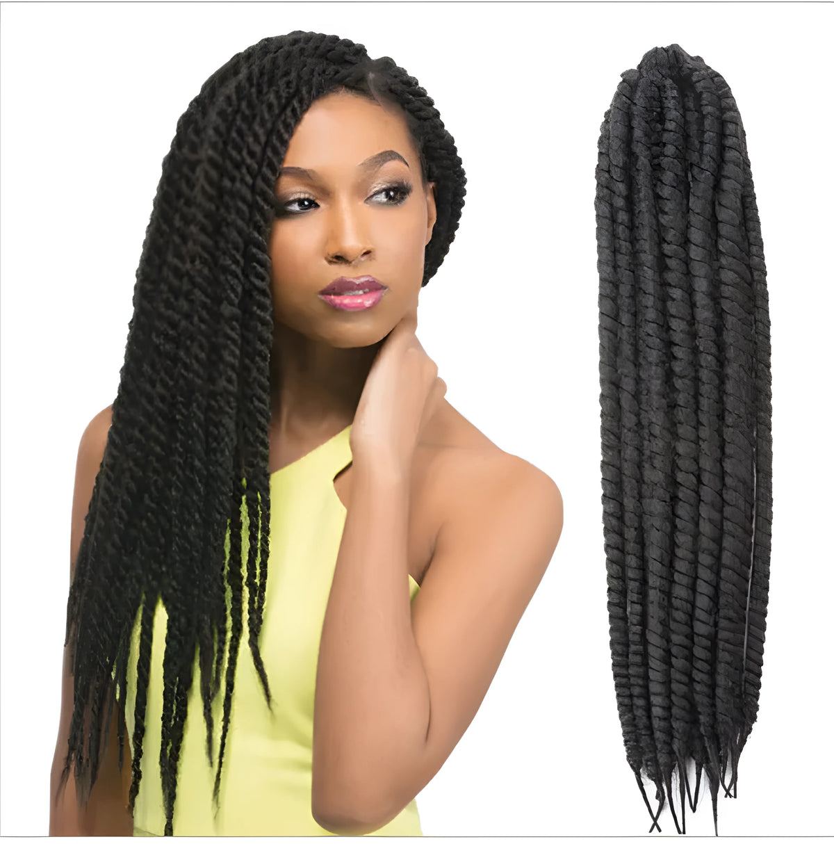 Ladies black dirty braid wig made from normal synthetic hair material