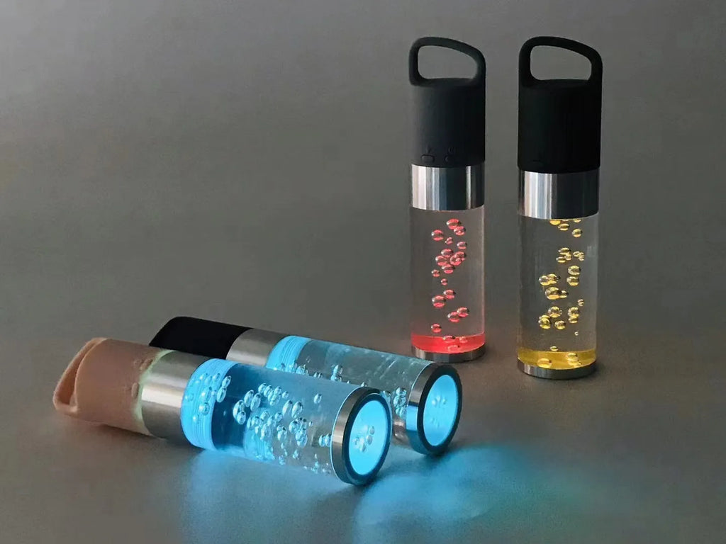 Portable Bluetooth speaker with colourful crystal LED lights in pink colour option