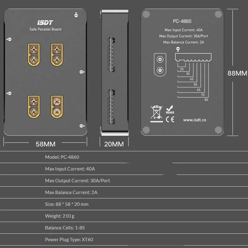 Grey Astor parallel charging board for RC helicopter battery accessories