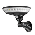 White 360-degree solar-powered outdoor light with motion sensor and IP65 waterproof rating.