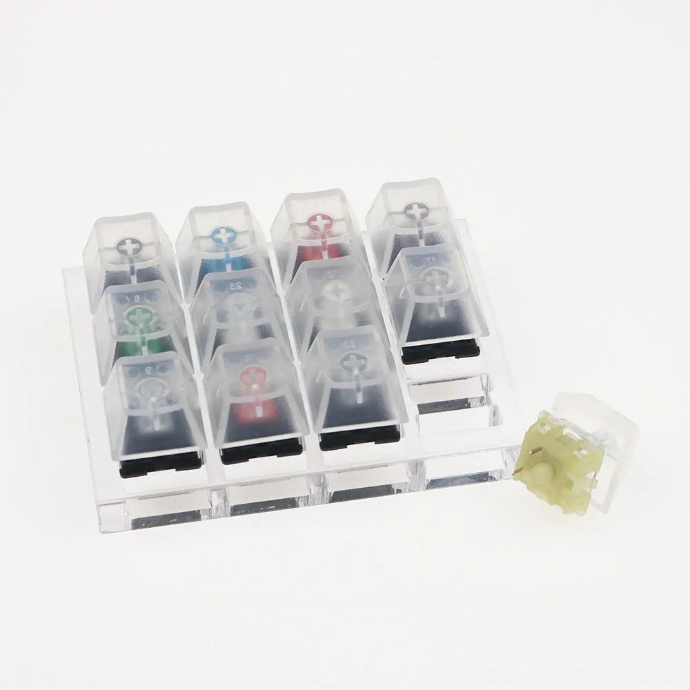 Cherry twelve-axis switch tester board with Cherry MX Black Green and Milk switches