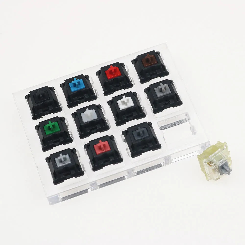 Cherry twelve-axis switch tester board with Cherry MX Black Green and Milk switches