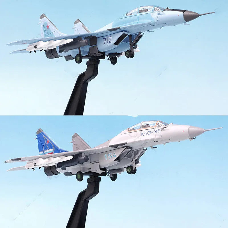 Russian Air Force Mig-35 fighter metal alloy finished model pendant in blue colour