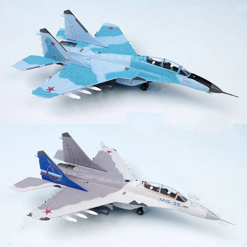 Russian Air Force Mig-35 fighter metal alloy finished model pendant in blue colour