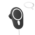 Magnetic suction wireless car charger 15W in black with indicator light for mobile phones