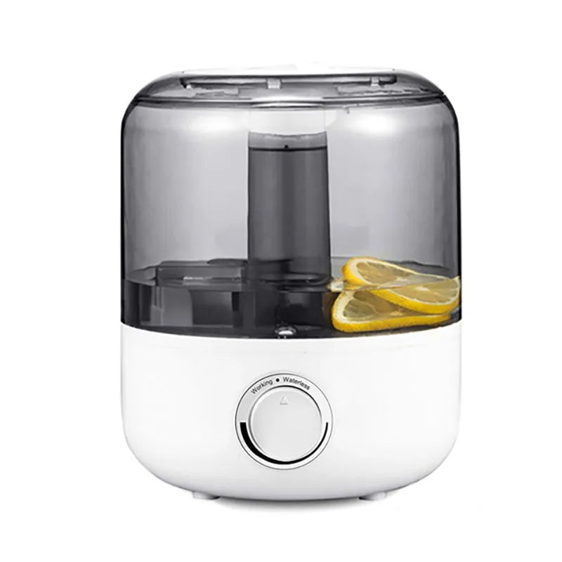 White mechanical humidifier with 3L tank and 280ml/h mist output for bedroom use