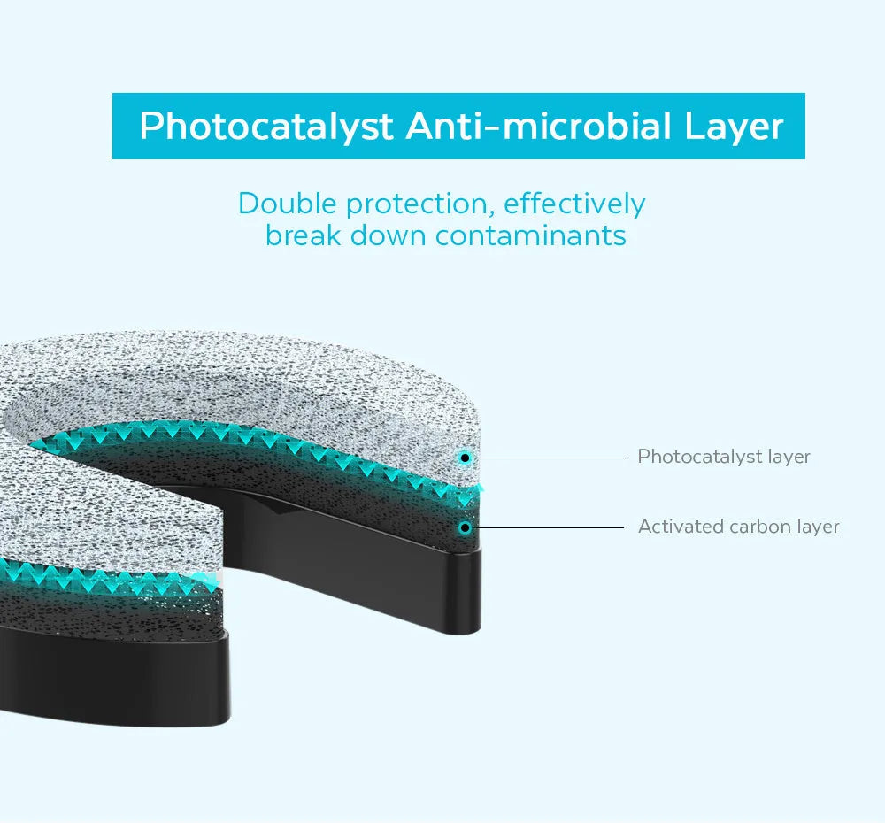 Household photocatalyst mosquito killer air purifier with UV ozone sterilisation for rooms under 20 square metres, black colour, front view