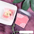 Pink self-adhesive plastic packaging bags with resealable zip for handmade soap