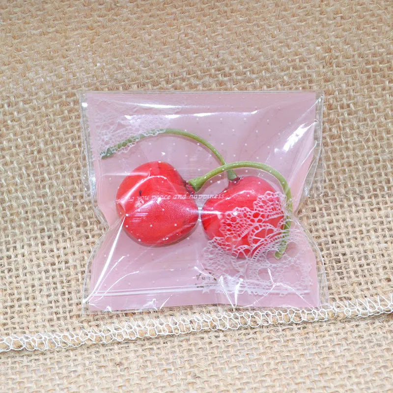 Pink self-adhesive plastic packaging bags with resealable zip for handmade soap