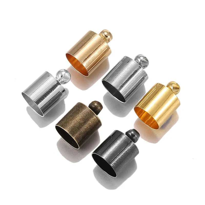Copper jewellery weight caps in various sizes with gold, silver, bronze and black electroplated finishes