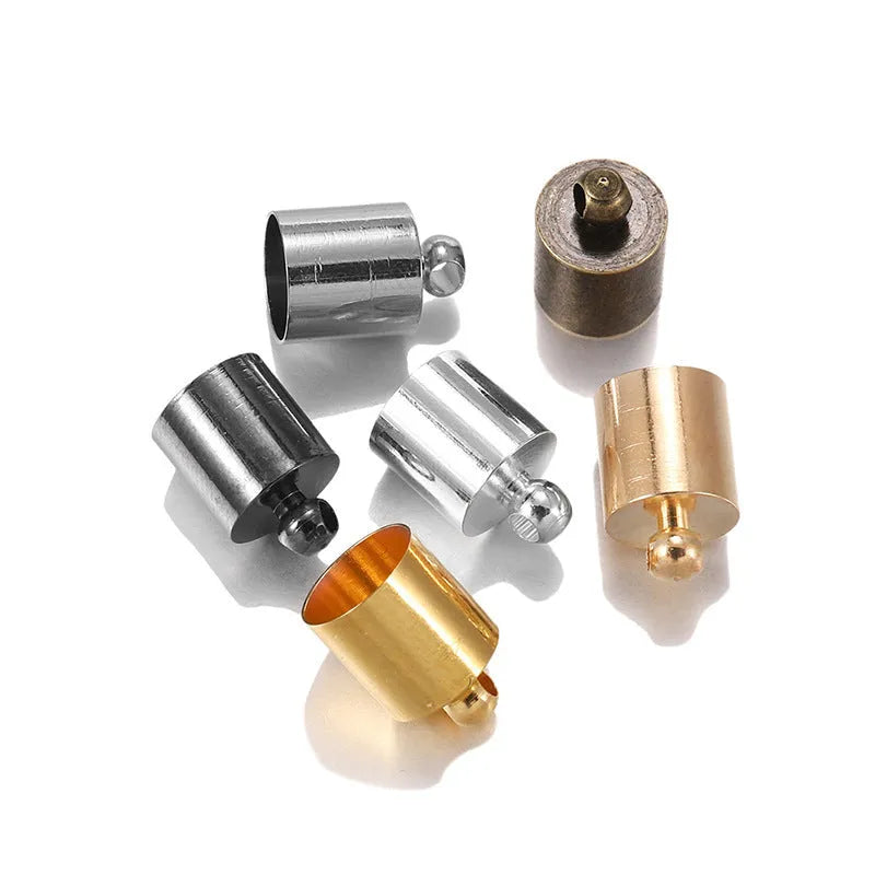 Copper jewellery weight caps in various sizes with gold, silver, bronze and black electroplated finishes