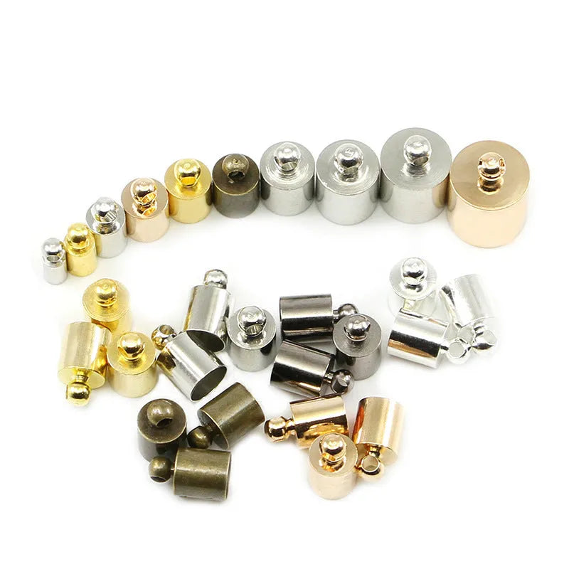 Copper jewellery weight caps in various sizes with gold, silver, bronze and black electroplated finishes