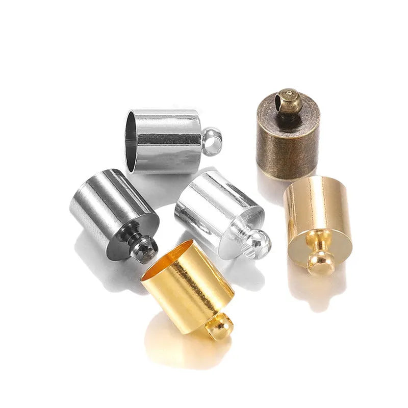 Copper jewellery weight caps in various sizes with gold, silver, bronze and black electroplated finishes