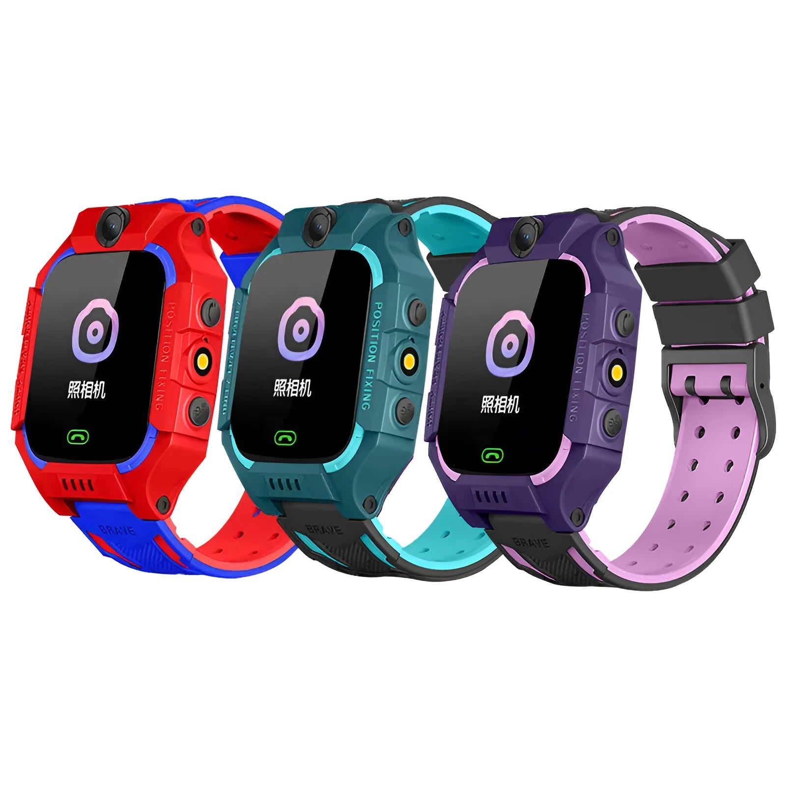 Z6 Q19 children's smart phone watch with touch screen in green, purple, or red colour options