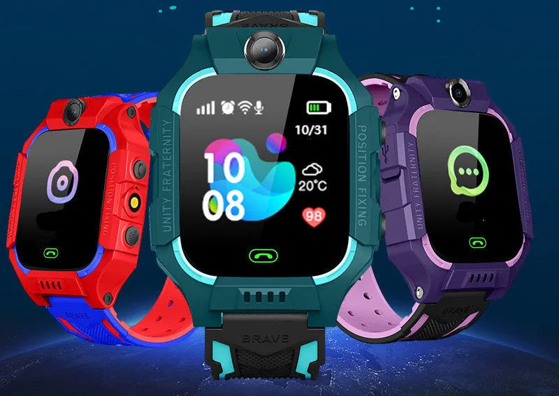 Z6 Q19 children's smart phone watch with touch screen in green, purple, or red colour options