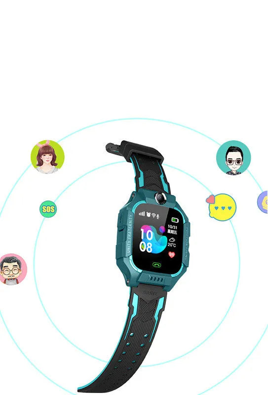 Z6 Q19 children's smart phone watch with touch screen in green, purple, or red colour options
