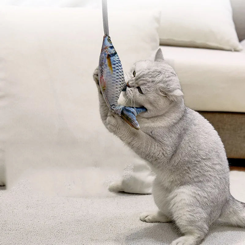 Simulation fish cat toy in Marine Fish style, 130mm plush toy with catnip filling and realistic tail design