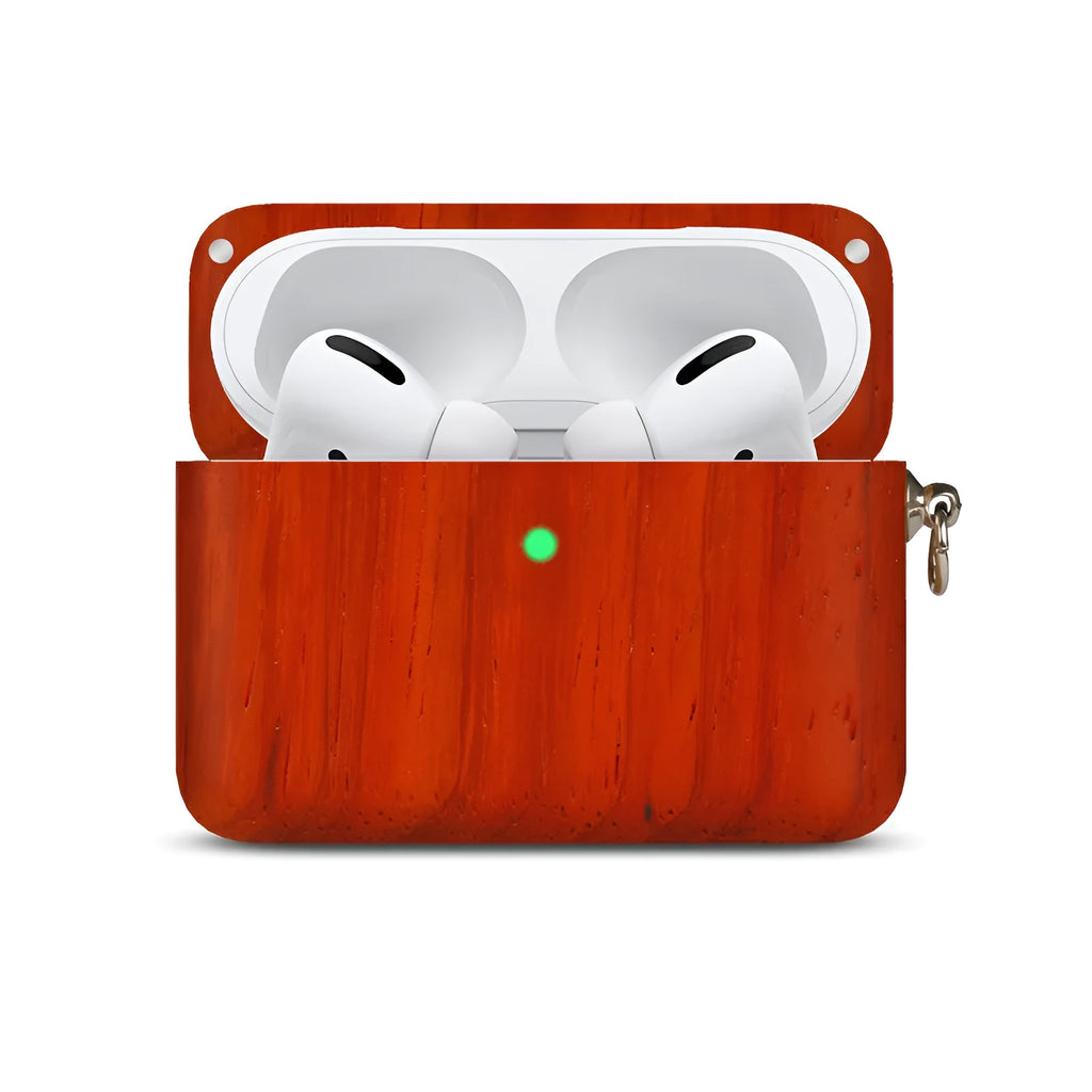 Apple-compatible wireless Bluetooth earphones with solid wood hard shell anti-fall casing