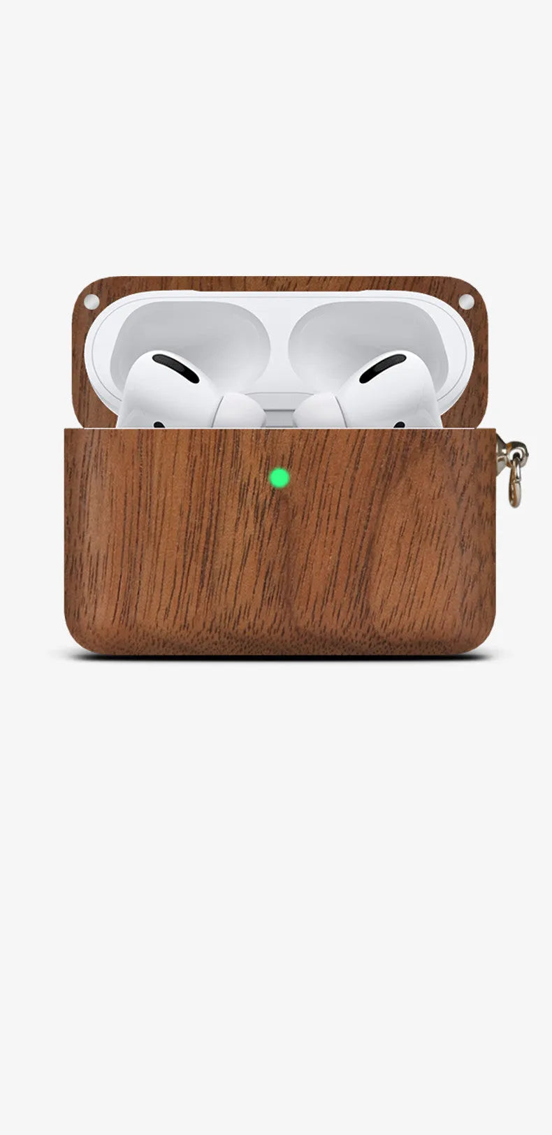 Apple-compatible wireless Bluetooth earphones with solid wood hard shell anti-fall casing