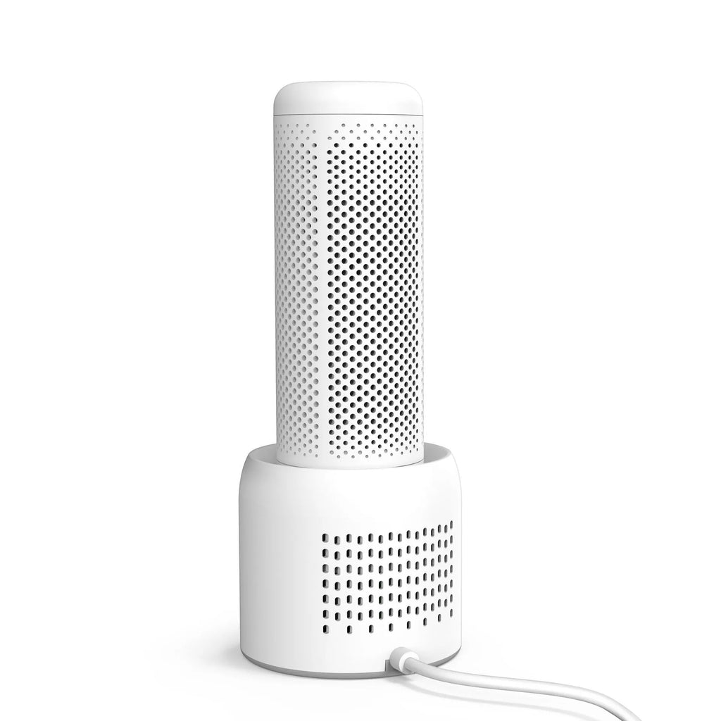 White mini dehumidifier for small rooms up to 10 square metres with a 1-litre water tank.