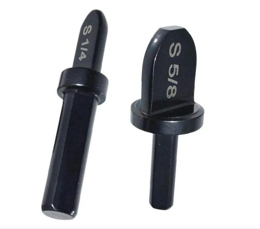 Black stainless steel electric tube expander set of 6 pieces on a white background