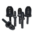 Black stainless steel electric tube expander set of 6 pieces on a white background