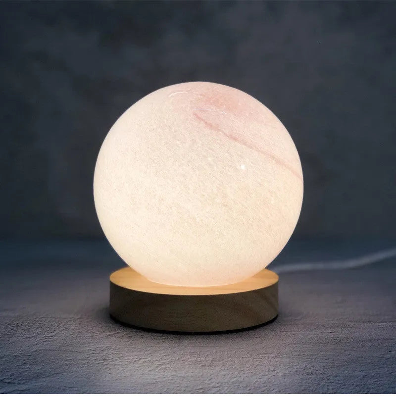 Girl Heart Nordic style USB-powered bedside table lamp with glass shade in a choice of seven colours.