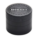 50mm four-layer aluminum alloy smoke grinder with magnetic lid, side view showing layers and metal construction