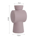 Nordic Morandi style ceramic vase with hammer texture in beige, brown, or purple.