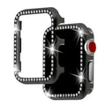 Aluminium alloy diamond protective case for Apple Watch in silver, black, rose gold, rose pink, or gold colour.
