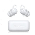 White silicone ear plugs for noise reduction with universal fit design