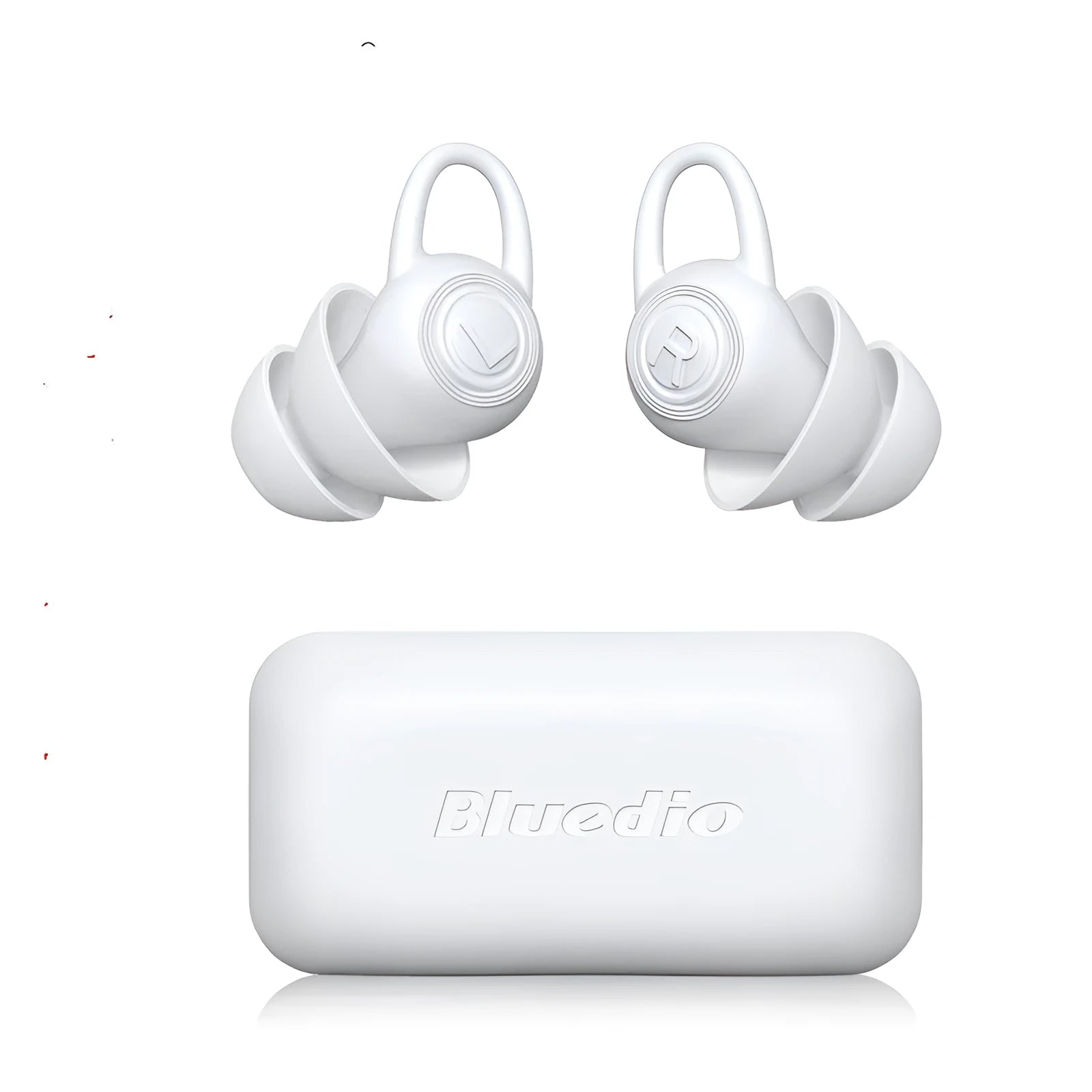 White silicone ear plugs for noise reduction with universal fit design
