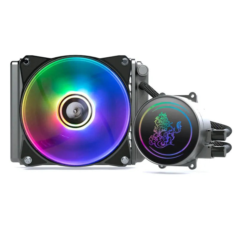 Kirin 240 ARGB CPU water cooling radiator with illuminated fan on copper-aluminum fins