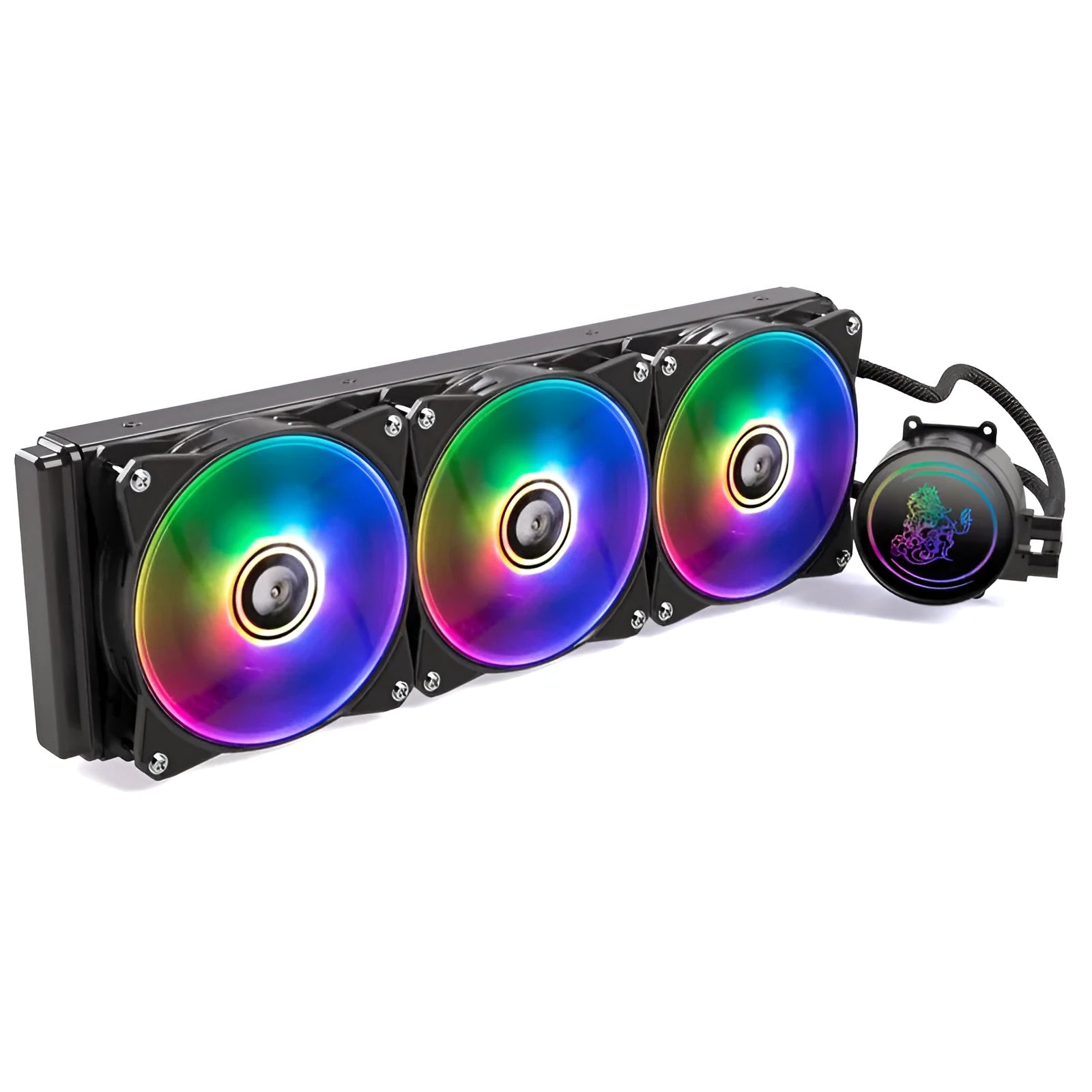 Kirin 240 ARGB CPU water cooling radiator with illuminated fan on copper-aluminum fins